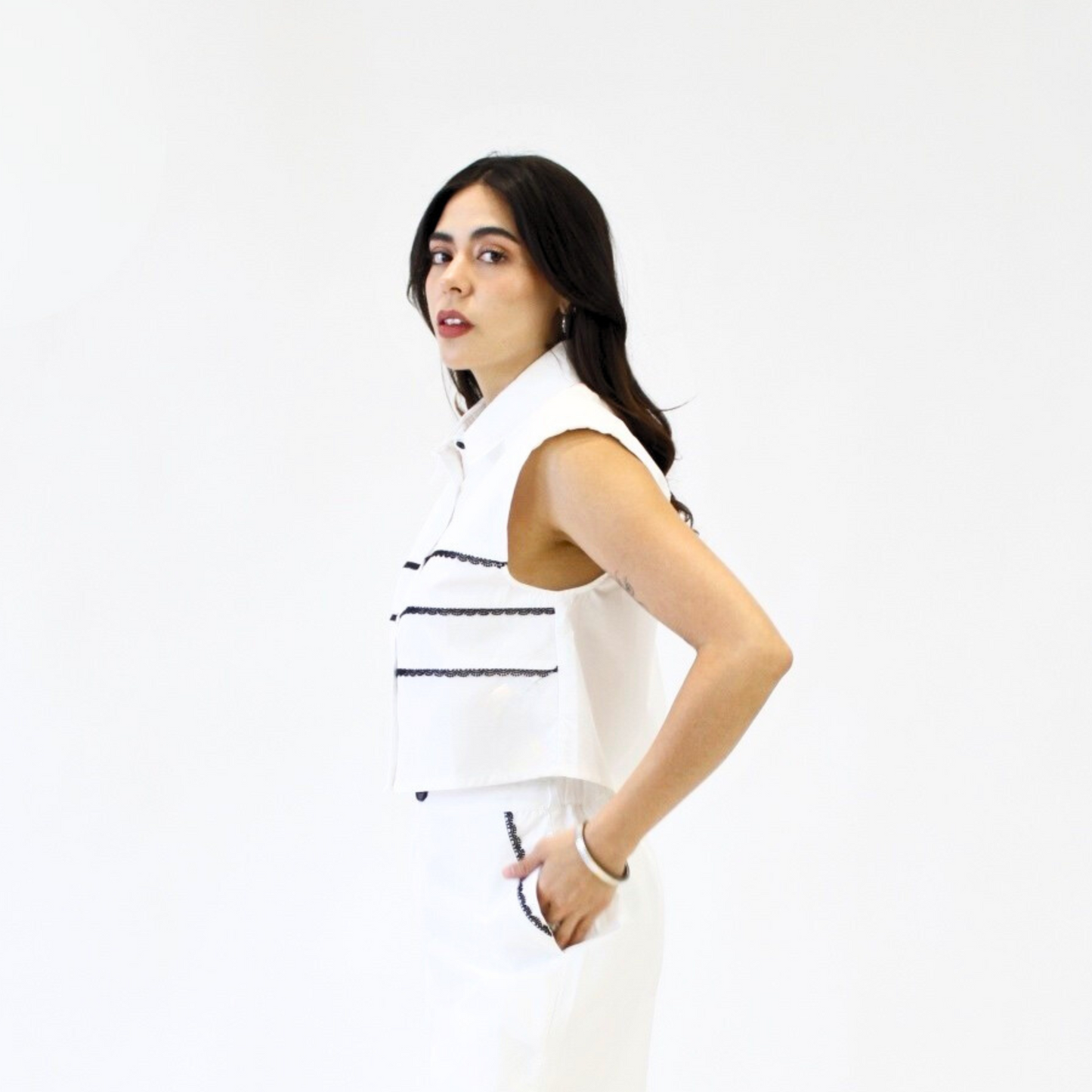 Blusa Blanco con Negro
