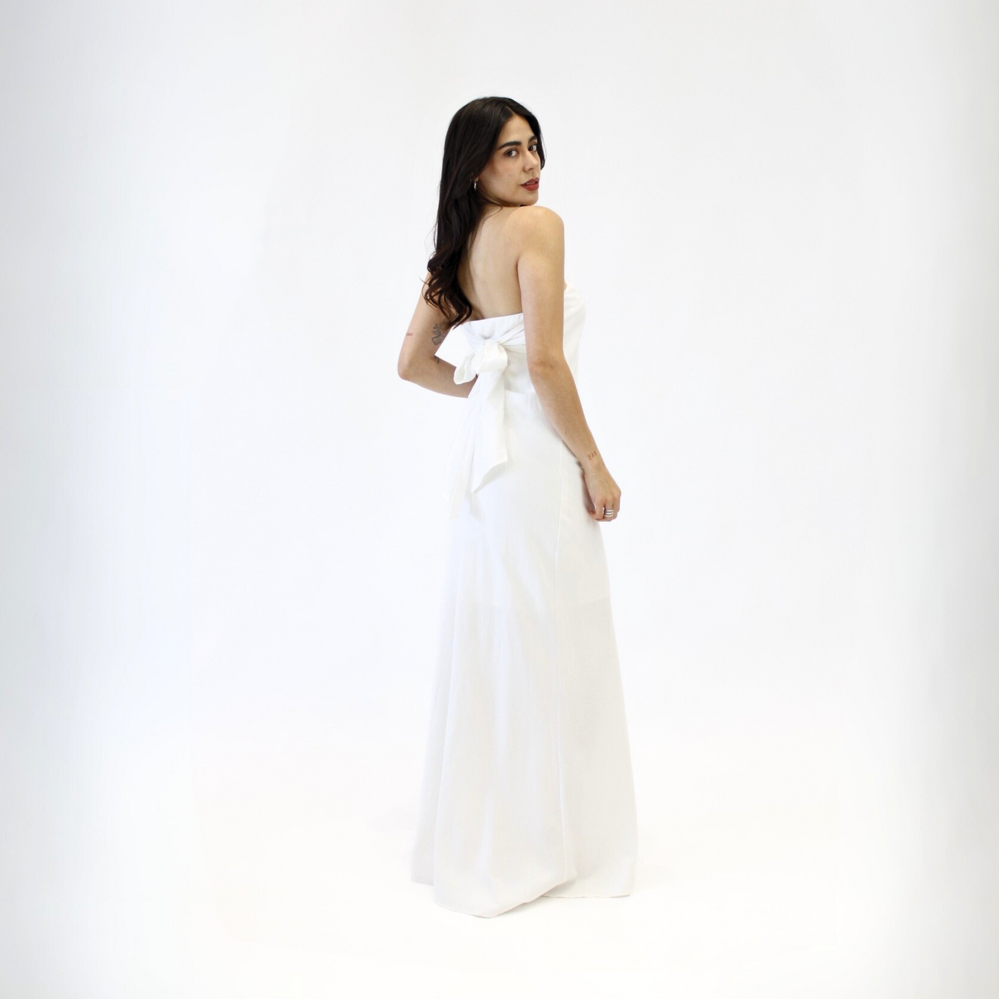 Vestido Strapless Moño