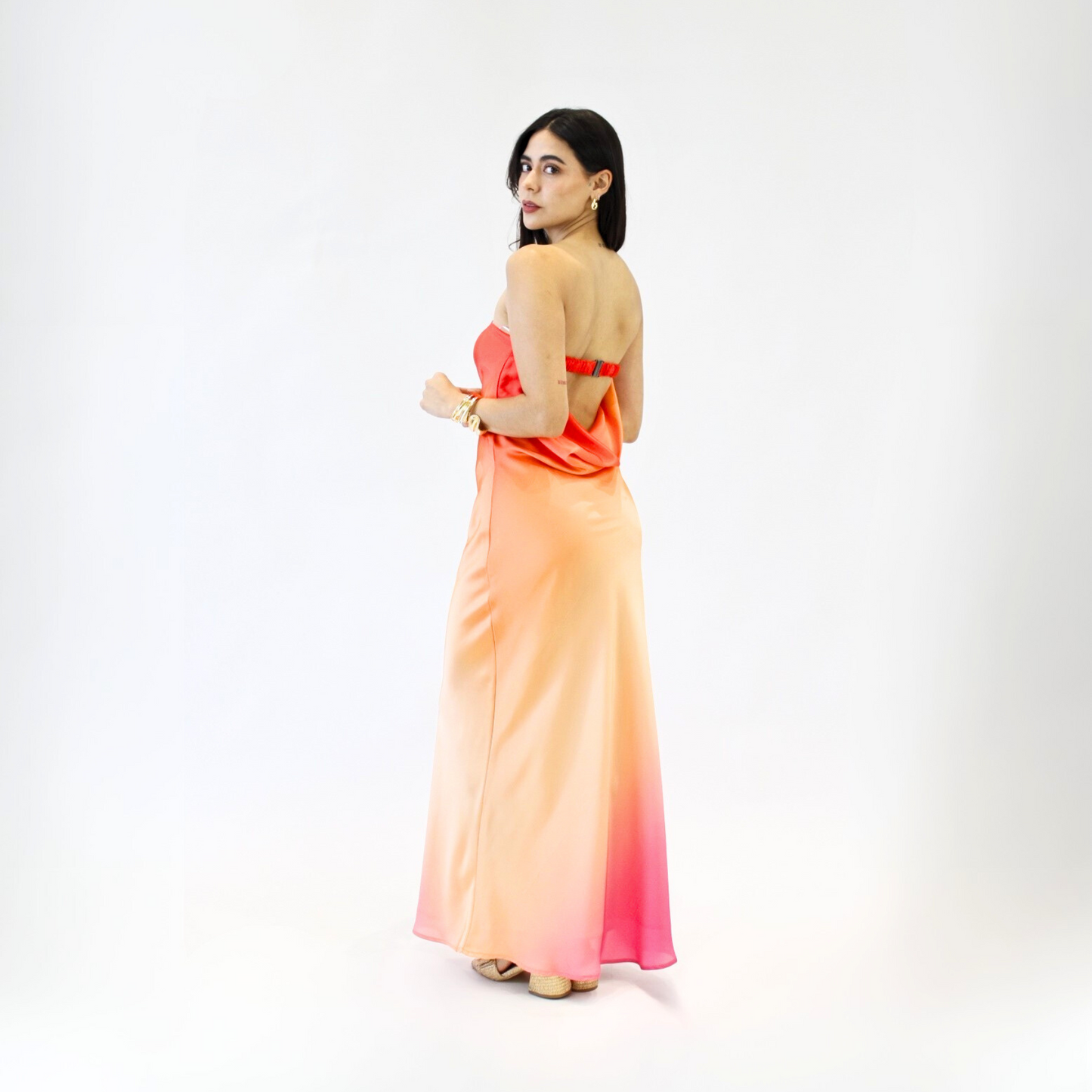 Vestido Strapless Degradado