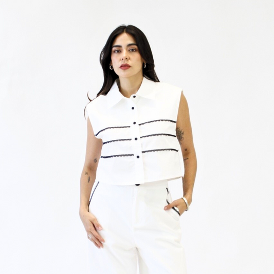 Blusa Blanco con Negro