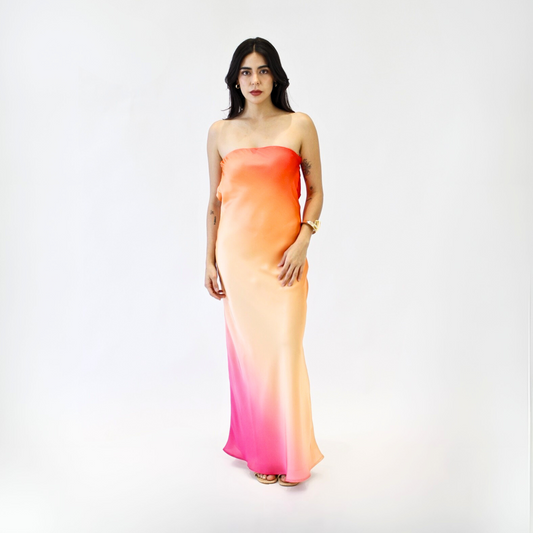 Vestido Strapless Degradado