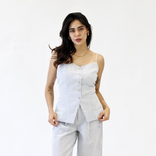 Blusa de tirantes rayada